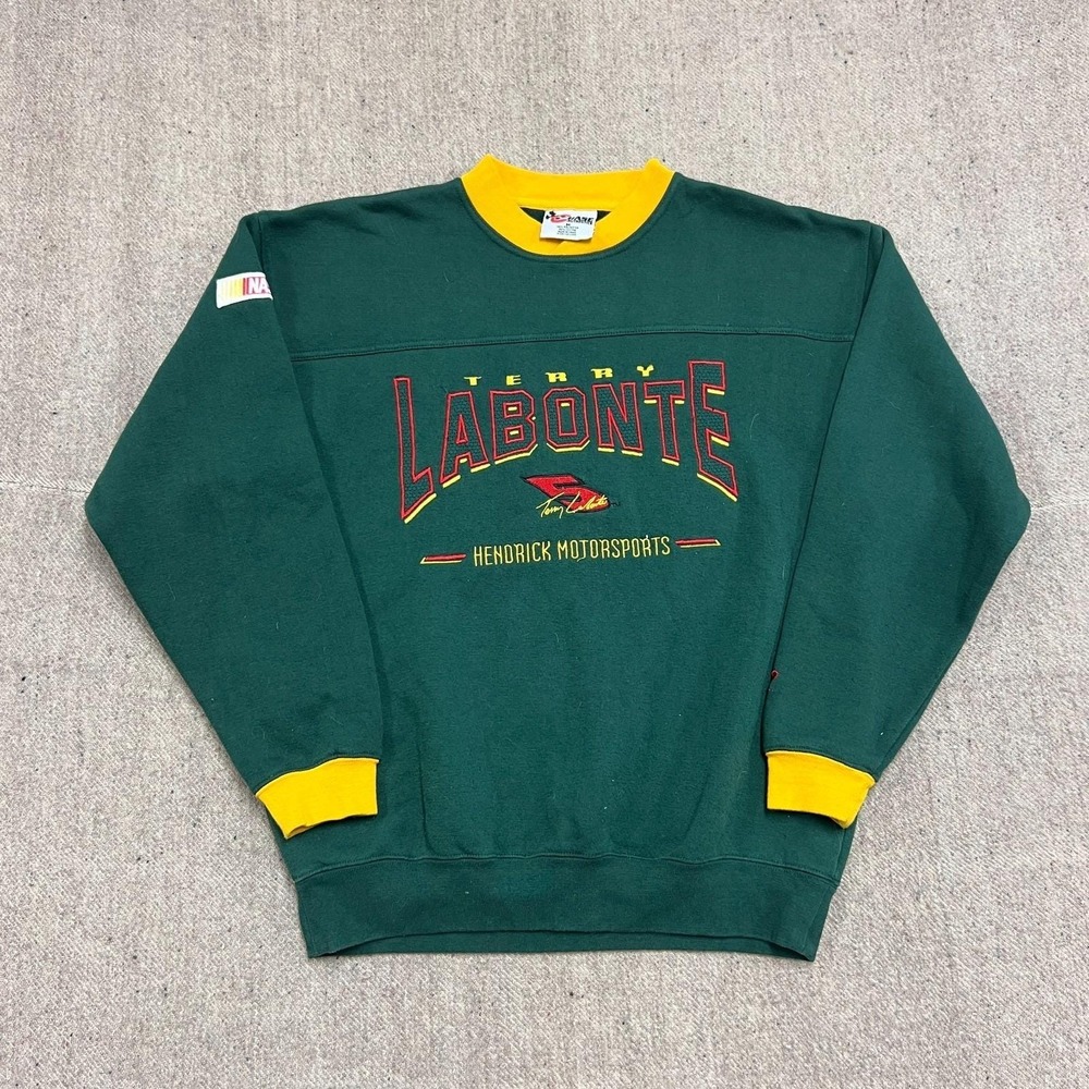 Vintage Terry Labonte Sweatshirt Mens Large Green 1990s Chase Nascar